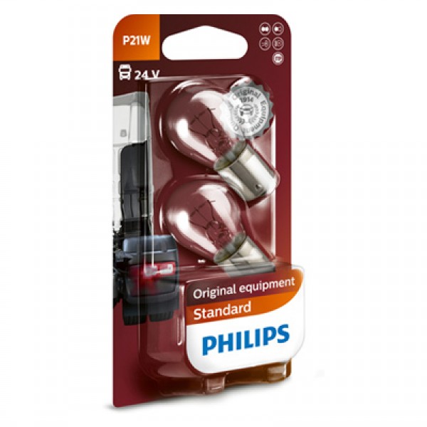 Крушка, задни светлини PHILIPS P21W, 24V, 21W, 2 бр.