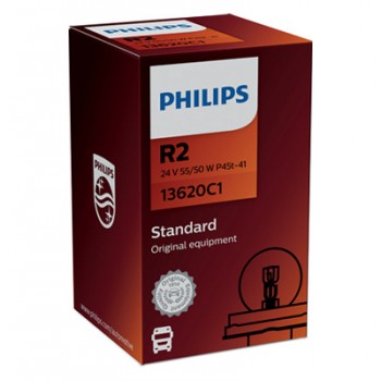 Крушка, фар за дълги светлини PHILIPS R2, 24V, 55/50W, 1 бр.