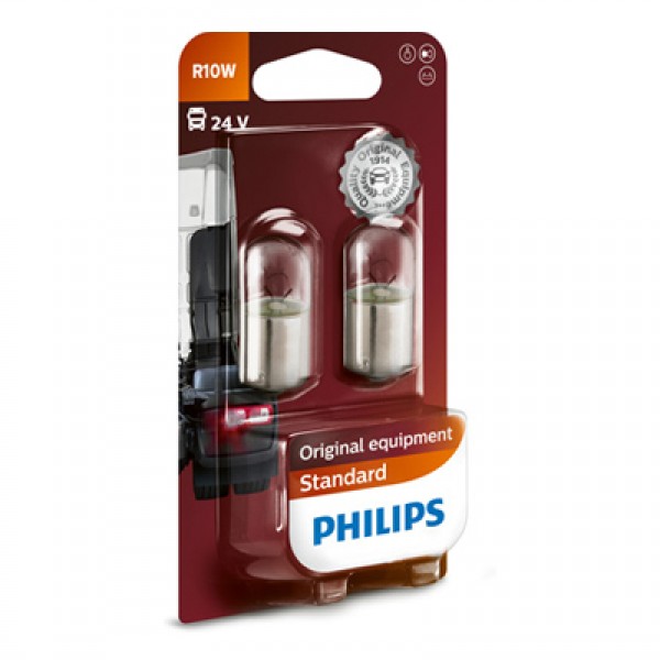 Крушка, светлини на регистрационния номер PHILIPS R10W, 24V, 10W, 2 бр.