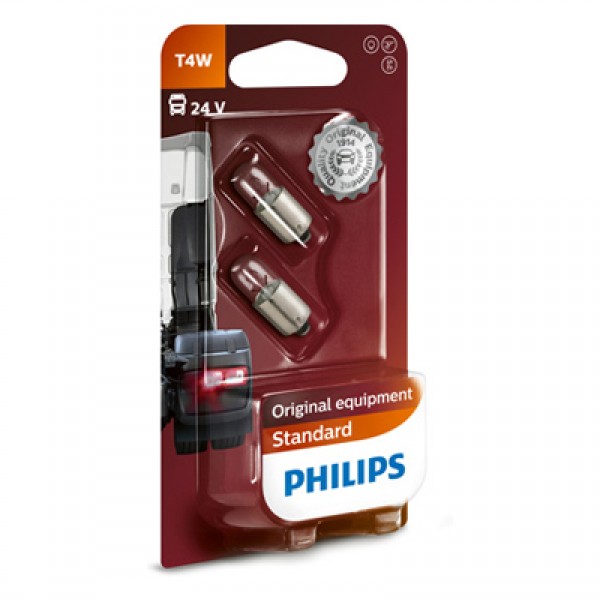 Крушка, мигач PHILIPS T4W, 24V, 4W, 2 бр.