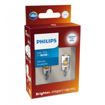 Крушка, LED, светлини купе PHILIPS W5W, 24V, 1W, 6000K, 110lm, 2 бр.