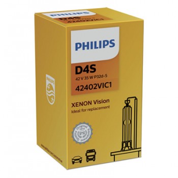 Крушка, фар PHILIPS D4S, 42V, 35W, 4400К, 3200lm, 1 бр.