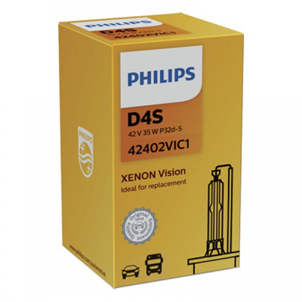 Крушка, фар PHILIPS D4S, 42V, 35W, 4400К, 3200lm, 1 бр.