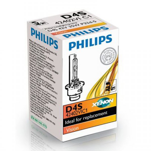 Крушка, фар PHILIPS D4S, 42V, 35W, 4400К, 3200lm, 1 бр.