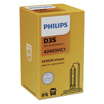 Крушка, фар PHILIPS D3S, 42V, 35W, 4400К, 3200lm, 1 бр.