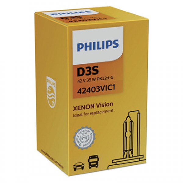 Крушка, фар PHILIPS D3S, 42V, 35W, 4400К, 3200lm, 1 бр.