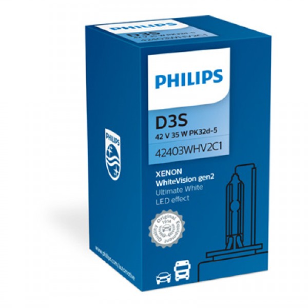 Крушка, фар PHILIPS D3S, 42V, 35W, 5000K, 3200lm, 1 бр.