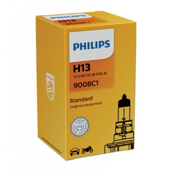 Крушка, фар за дълги светлини PHILIPS H13, 12V, 60/55W, 3400K, 3000lm, 1 бр.