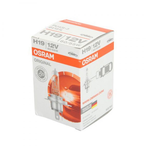 Крушка OSRAM H19, 12V, 60/55W, 4150К, 1750lm, 1 брой