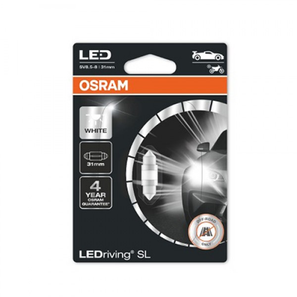 Крушка OSRAM LED C5W, 12V, 0.5W, 6000К, 25lm, 1 брой