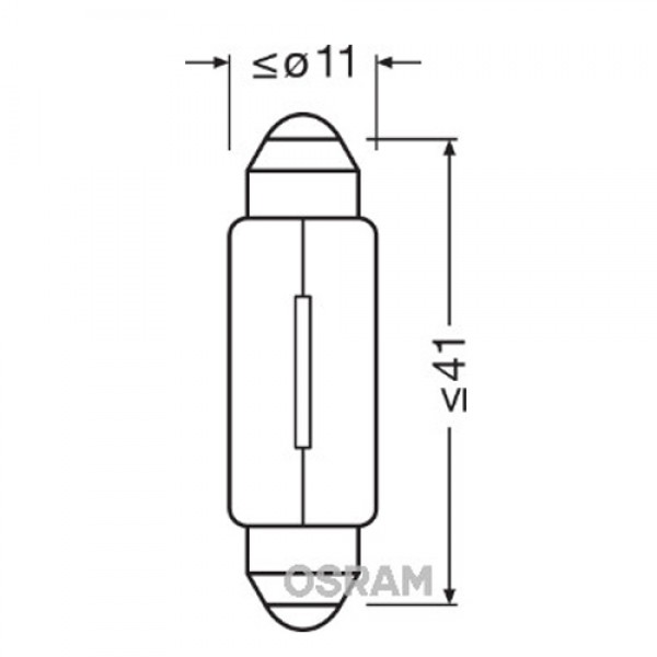 Крушка OSRAM C3W, 24V, 3W, 17lm, 10 броя