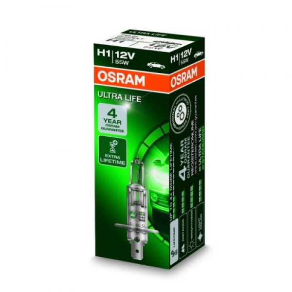 Крушка OSRAM H1, 12V, 55W, 3200K, 1550lm, 1 брой