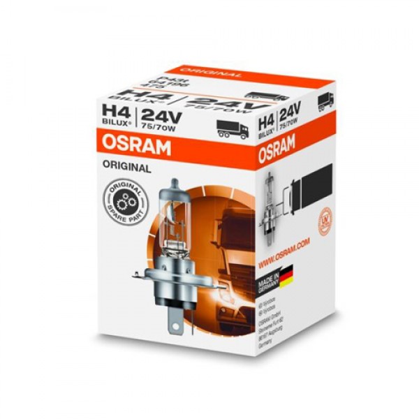 Крушка OSRAM H4, 24V, 75/70W, 1900/1200lm, 1 брой