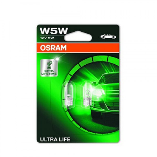 Крушка OSRAM W5W, 12V, 5W, 50lm, 2 броя