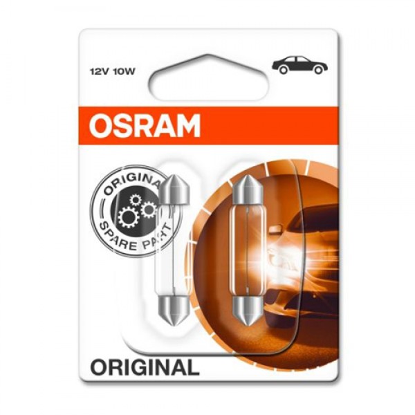 Крушка OSRAM C10W, 12V, 10W, 100lm, 2 броя