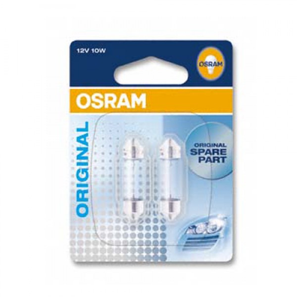 Крушка OSRAM C10W, 12V, 10W, 100lm, 2 броя