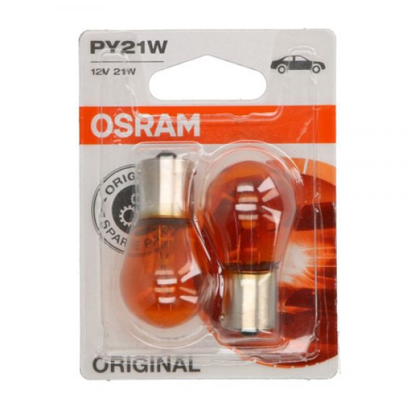 Крушка OSRAM PY21W, 12V, 21W, 280lm, 2 броя