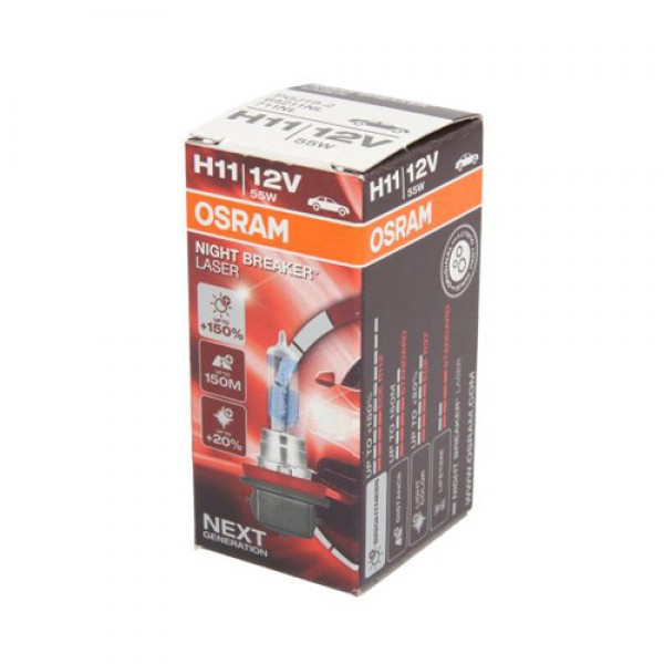 Крушка OSRAM H11, 12V, 55W, 3200K, 1500lm, 1 брой