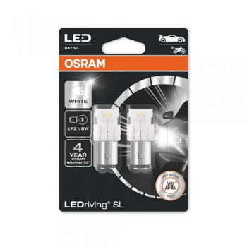 Крушка OSRAM LED P21/5W, 12V, 2W, 6000К, 27/154lm, 2 броя