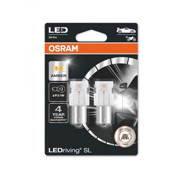 Крушка OSRAM LED P21W, 12V, 1.3W, 56lm, 2 броя