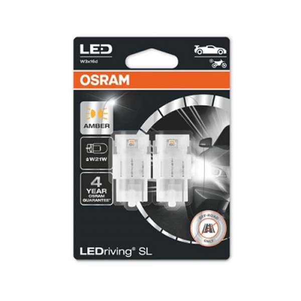Крушка OSRAM LED W21W, 12V, 1.3W, 56lm, 2 броя