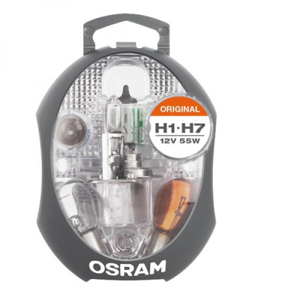 Асортимент, крушки OSRAM H1/H7; P21/5W/P21W/PY21W/R5W/W5W, 12V, бушон 15 A; 30 A; 20 A, 5 броя