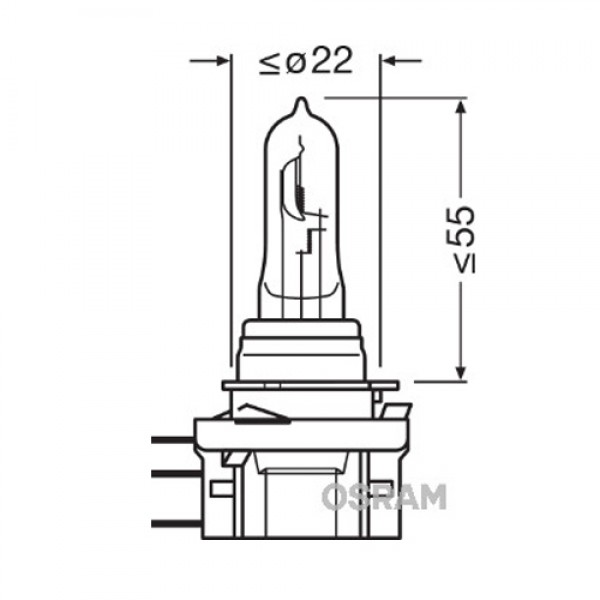 Крушка OSRAM H15, 24V, 60/20W, 3200K, 1500lm, 1 брой