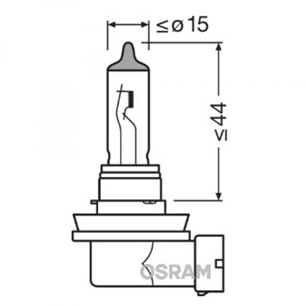 Крушка OSRAM H11, 12V, 55W, 3200K, 1350lm, 2 броя