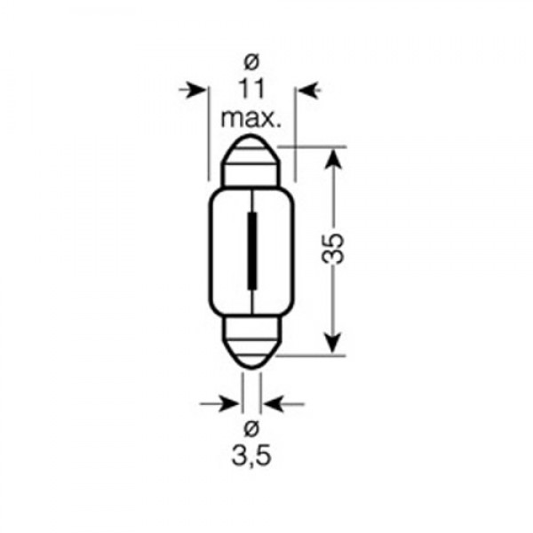 Крушка OSRAM C6W, 12V, 6W, 85lm, 10 броя