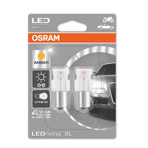 Крушка OSRAM LED PY21W, 12V, 1.3W, 56lm, 2 броя