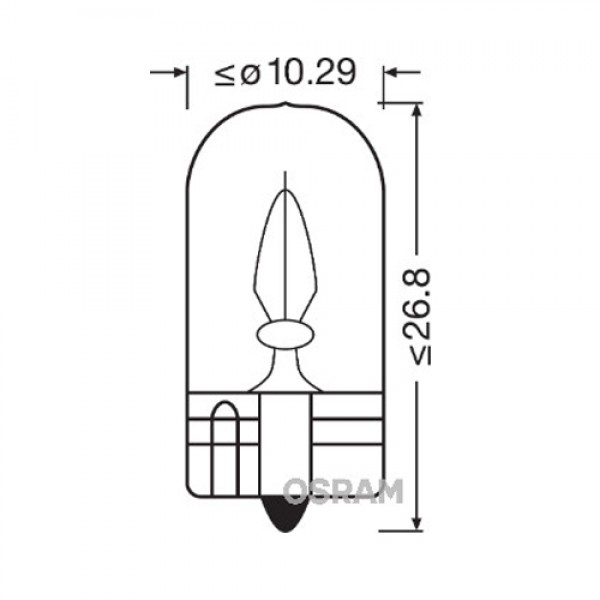 Крушка OSRAM W3W, 12V, 3W, 4150К, 2 броя