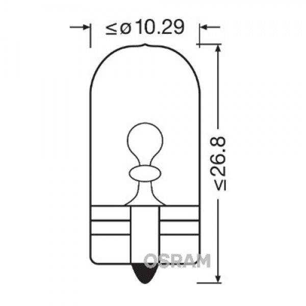 Крушка OSRAM W5W, 12V, 5W, 4150К, 2 броя