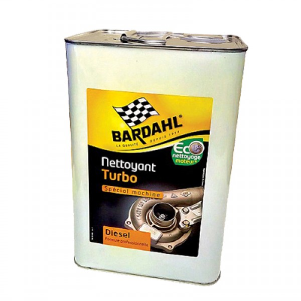 Професионален почистващ продукт за турбо Bardahl Nettouant Turbo 5 л, подходящ за дизелови двигатели – подобрява производителността, намалява разхода на гориво и емисиите