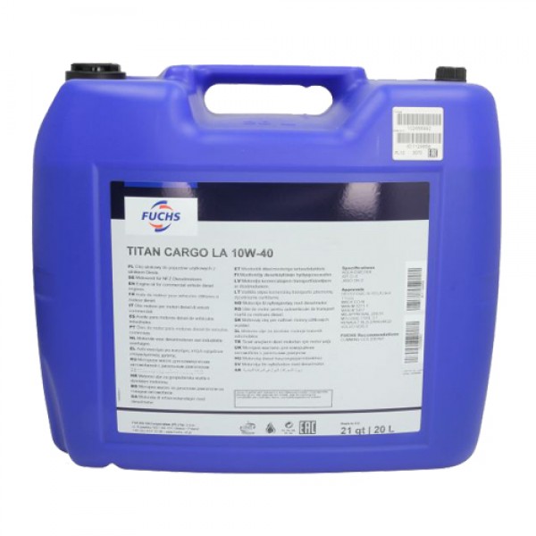 Моторно масло FUCHS TITAN CARGO LA 10W40 20 литра