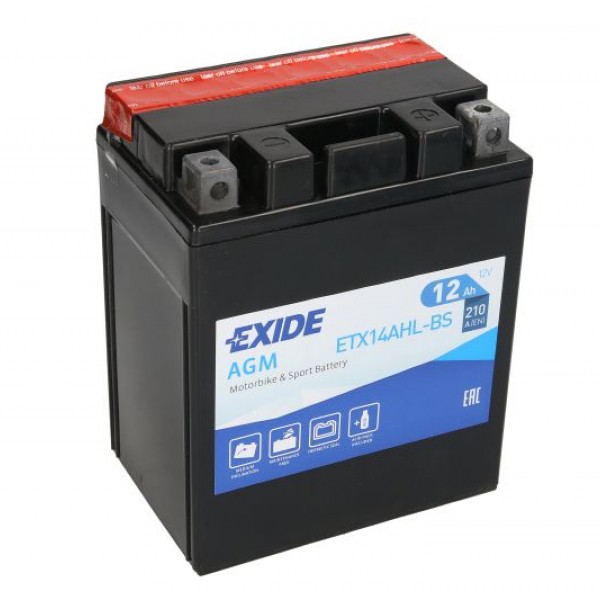 Мото акумулатор EXIDE 12Ah.210A R+