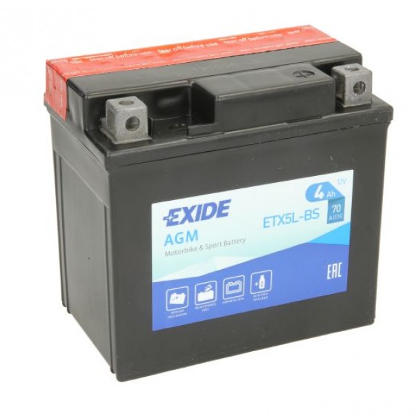 Мото акумулатор EXIDE 4Ah,70A R+