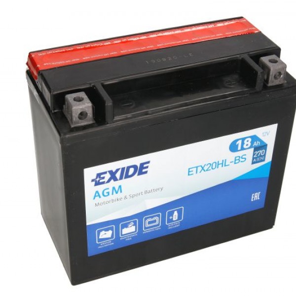 Мото акумулатор EXIDE 18Ah,270A R+