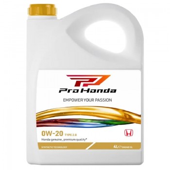 Моторно масло Honda 0W-20 Type 2.0 4L ProHonda