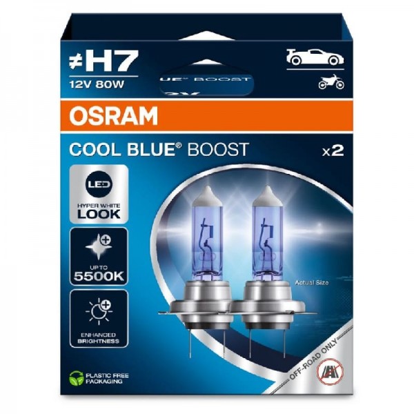 Крушка OSRAM H7, 12V, 80W, 5500K, 1000lm, 2 броя