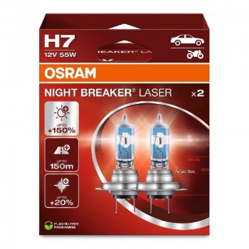 Крушка OSRAM H7, 12V, 55W, 3200K, 1500lm, 2 броя