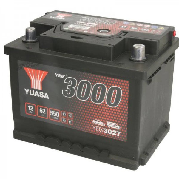 Акумулатор YUASA 62Ah 550A R+ YBX3027 SMF