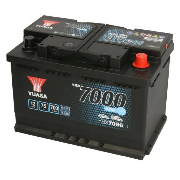 Акумулатор YUASA EFB 75Ah 700A R+ YBX7096 Start Stop