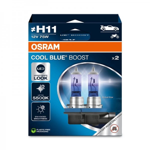 Крушка OSRAM H11, 12V, 75W, 5500K, 1000lm, 2 броя