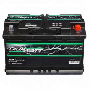 Акумулатор Gigawatt AGM 80 AH/800А R+