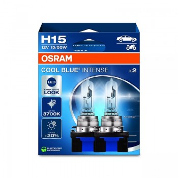 Крушка OSRAM H15, 12V, 55/15W, 3700K, 1350lm, 2 броя
