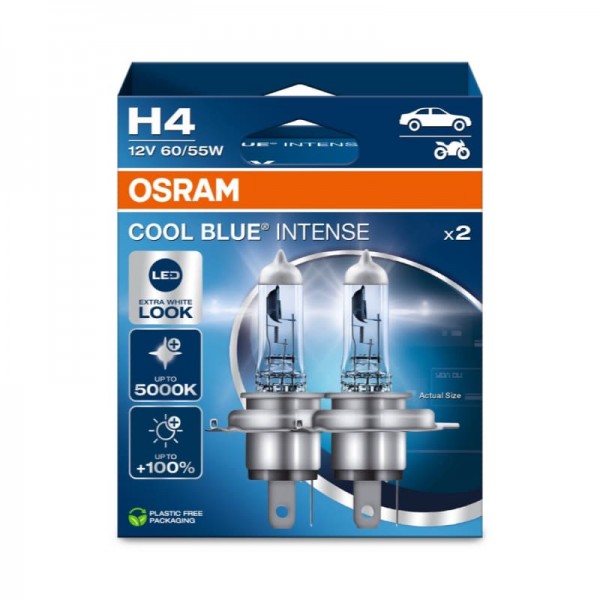 Крушка OSRAM H4, 12V, 60/55W, 5000К, 1650lm/1000lm, 2 броя