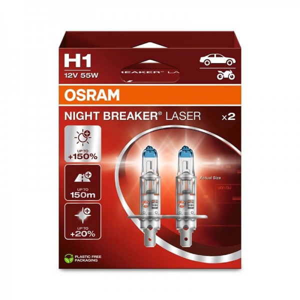 Крушка OSRAM H1, 12V, 55W, 1550lm, 2 броя