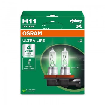 Крушка OSRAM H11, 12V, 55W, 3200K, 1350lm, 2 броя