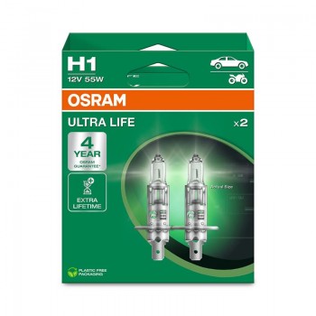 Крушка OSRAM H1, 12V, 55W, 3200K, 1550lm, 2 броя