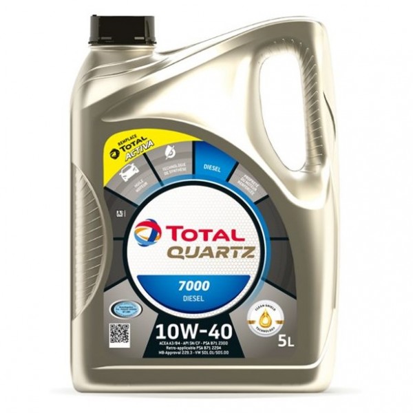 Моторно масло TOTAL QUARTZ 7000 DIESEL 10W40 5 литра
